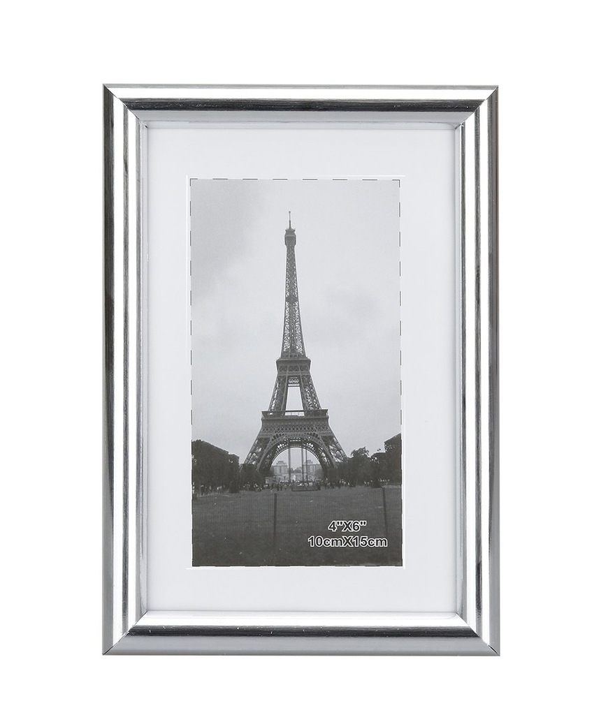 RAMKA NA ZDJĘCIA 10x15 SREBRNA RAMKI FOTO METALOWA