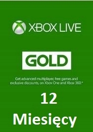 Xbox Live Gold 12 miesięcy XBOX ONE 360 GLOBAL