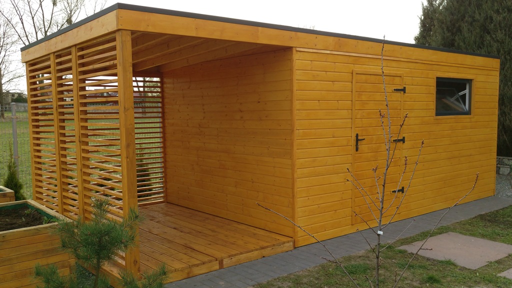 DOMEK NARZĘDZIOWY 3 m x 7 m z drewutnią