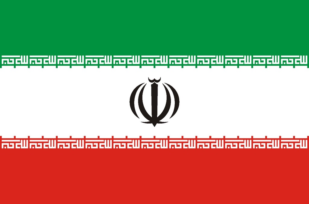 Flaga Iranu- 150 x 90, poliester.