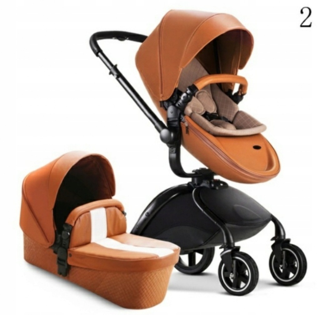 Wózek Mima w wersji pouch 2w1 skóra 360°!!!