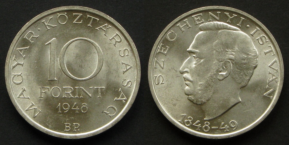 WĘGRY - 10 forint 1948, Szechenyi