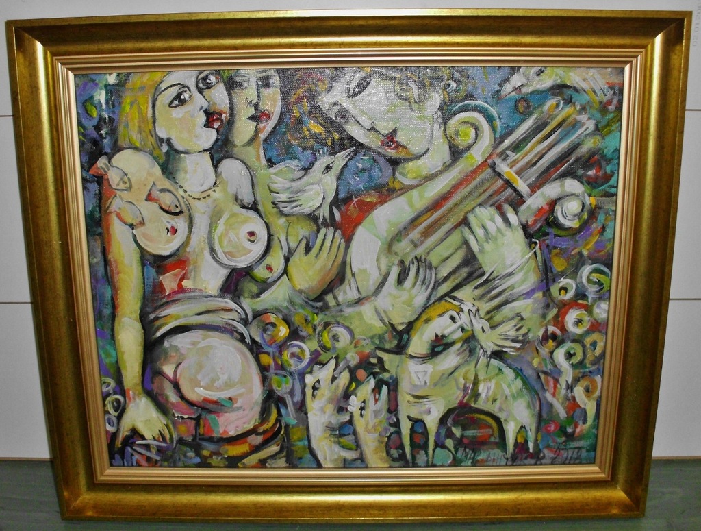Wasyl Martyńczuk Orfeusz i Menady Olej 59x49 cm