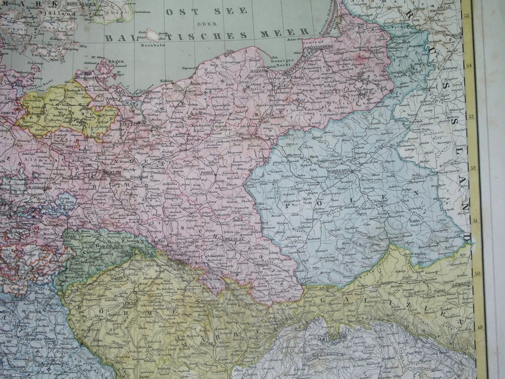 1866 MAPA POLSKA Warszawa GALICJA Łódź ŚLĄSK Prusy