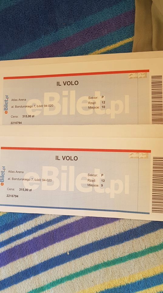 Bilet 2 szt. IL VOLVO Łódż Atlas Arena sektor P