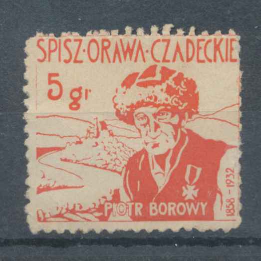 1932 SPISZ ORAWA, nalepka patriotyczna, 5gr. 