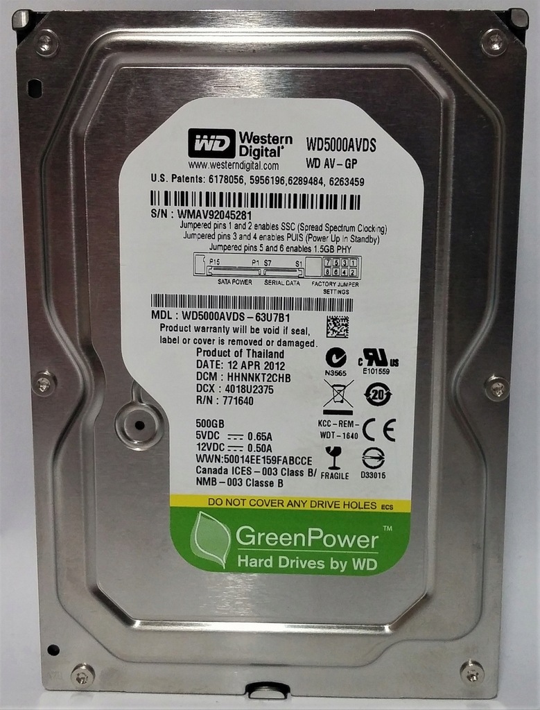 Dysk Twardy WD 500 GB SATA II do KOMPUTERA PC HDD