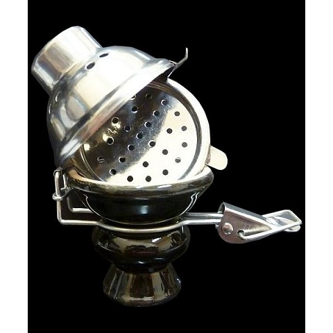 Shisha Cybuch z pokrywką i sitkiem czarny 239800