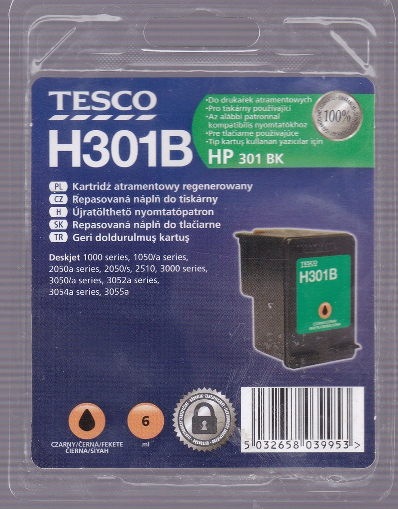 zamiennik cartridge tusz Tesco hp 301 BK