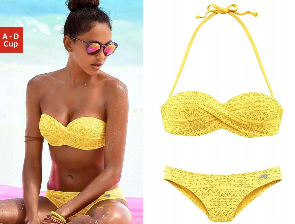 BUFFALO ŻÓŁTE BIKINI KĄPIELOWE 36B