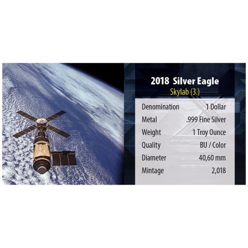 Купить Серебряная монета Американский орел NASA3 1 унция 2018 года: отзывы, фото, характеристики в интерне-магазине Aredi.ru