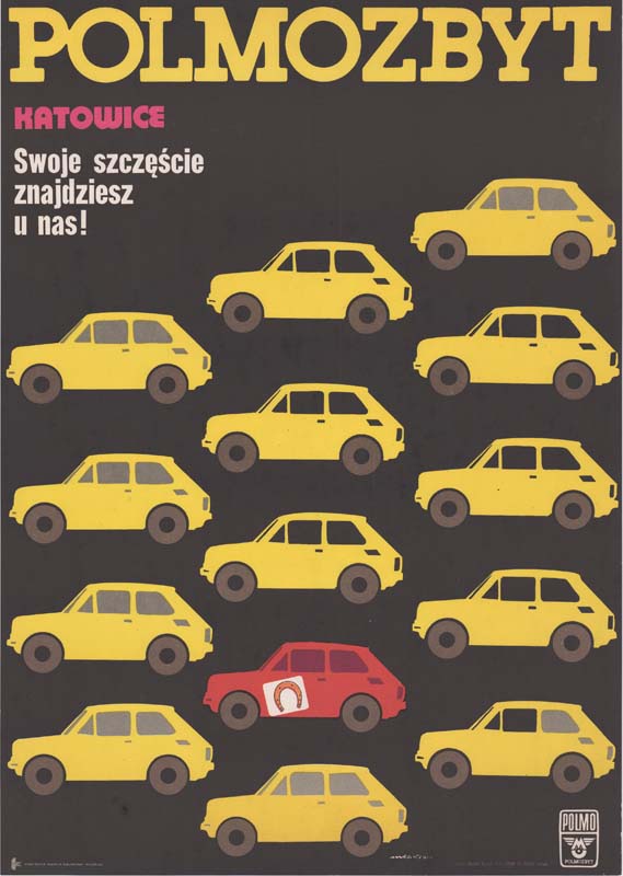 plakat M. Mosiński 1975 POLMOZBYT Katowice Swoje s