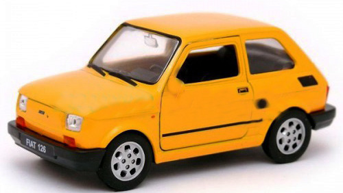 Auto Metalowe Klasyczny Fiat 126p Maluch Żółty
