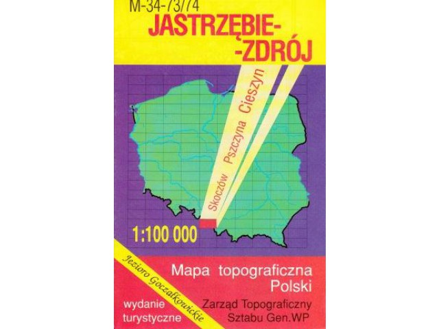 Mapa topograficzna Jastrzębie Zdrój mapa 1:100 000