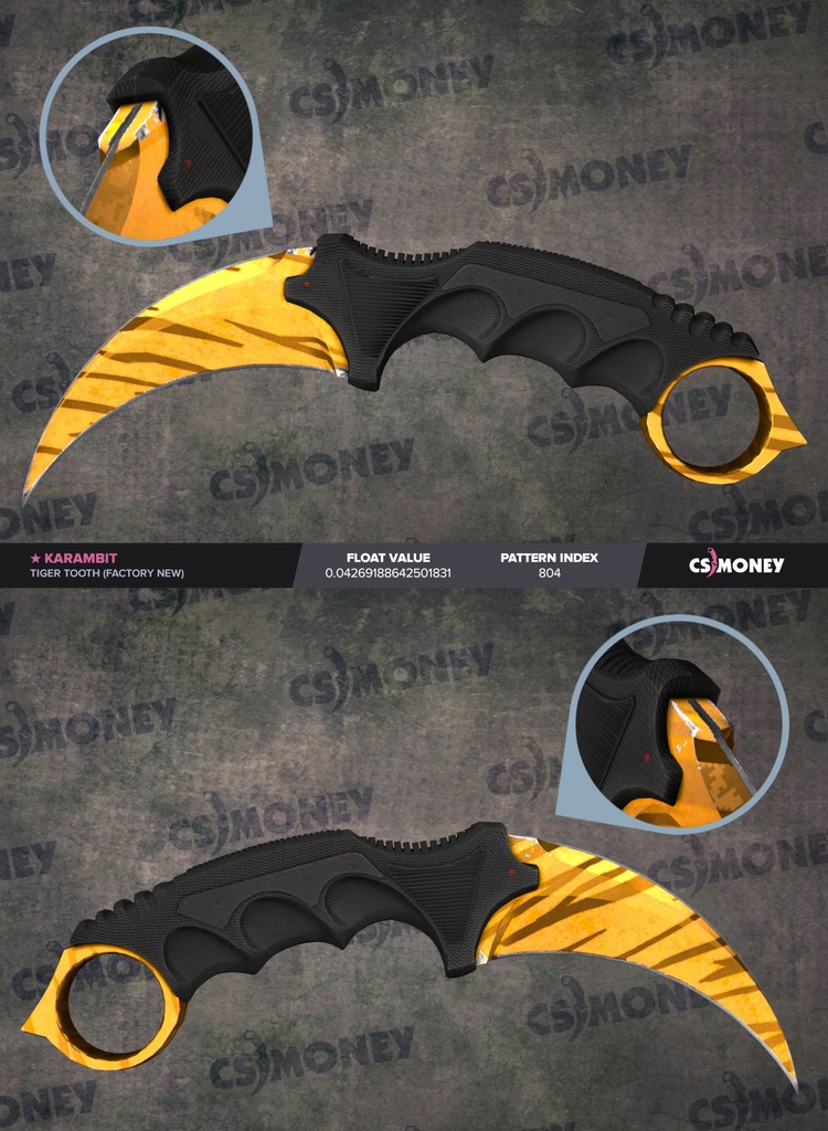 Karambit Tiger Tooth FN, skin do cs:go