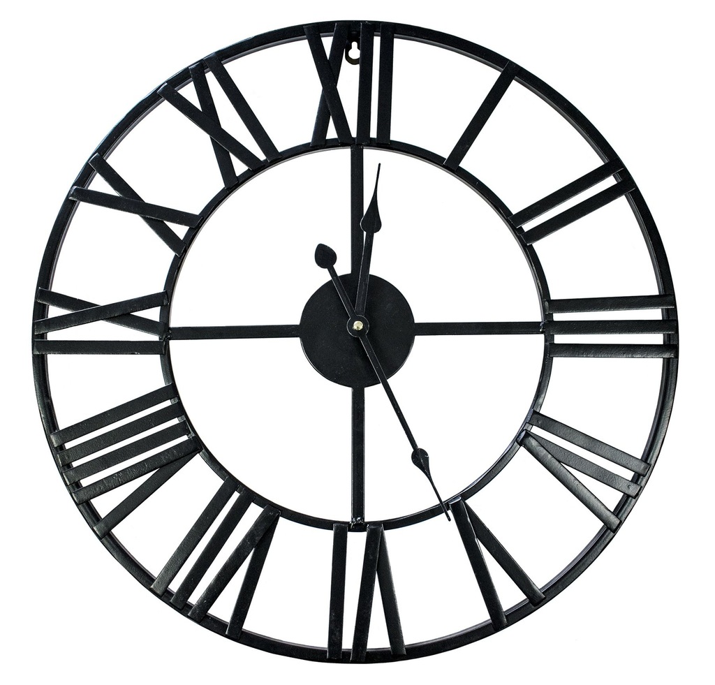 ZEGAR ŚCIENNY RETRO METALOWY CZARNY LOFT 50 cm