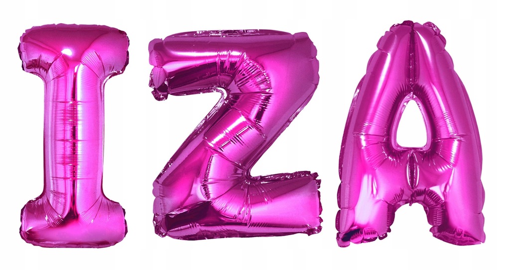 Balon foliowy IZA litery RÓŻOWE imię urodziny 35cm