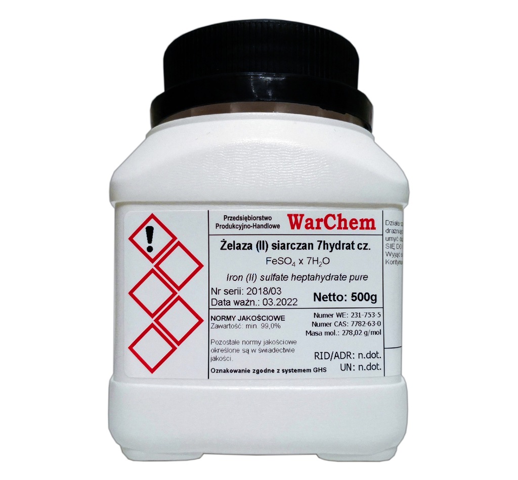 Siarczan Vi żelaza Ii Otrzymywanie SIARCZAN ŻELAZA (II) czysty 500g WARCHEM [77756] - 7239365926