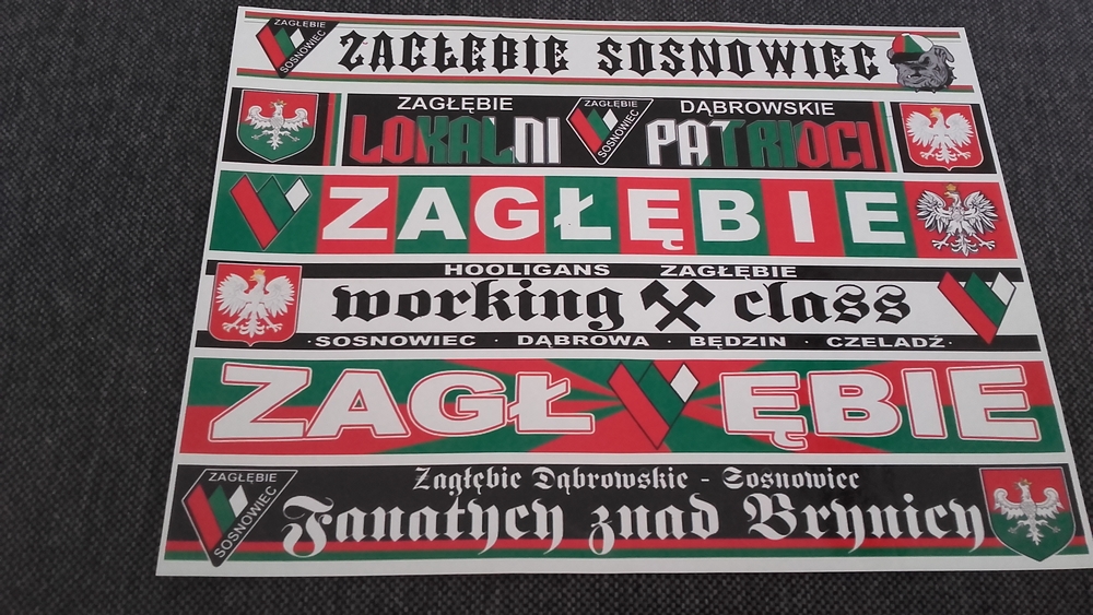 vlepki Zagłębie Sosnowiec arkusz Legia flagowe