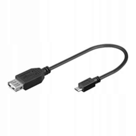 Logilink 0.2m USB 2.0 A/Micro-B 0.2 m, Black
