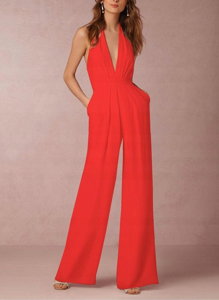 Kombinezon Damski Elegancki Czerwony L - 7501853688 - oficjalne