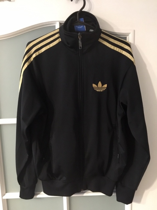 Bluza damska Adidas, oldschool, czarno-złota.