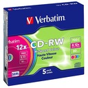 CD-RW диски 700Мб 12х цветные Verbatim 5 шт.