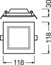 LED panel pod omietku 6W 3000K Slim SQ105 LEDVANCE Druh vlákna vstavaný LED zdroj