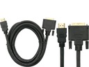 Kabel HDMI - DVI 3,0 m pozłacane końcówki