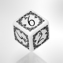 RPG DICE d6 ELVIC CUBE, БЕЛЫЙ И ЧЕРНЫЙ