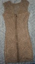 VoyELLES Čipkované šaty ceruzka hnedá S/M Dominujúci vzor bez vzoru