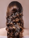 Ободок из серебряной проволоки, жемчуг, диадема для волос, свадебное украшение, длина 100 см.