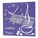 Nástenné sklenené hodiny COFFEE TIME do kuchyne Milka Hmotnosť (s balením) 0.9 kg