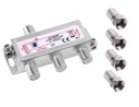 SPLITTER Антенный разветвитель на 3 телевизора + РАЗЪЕМ F 4 шт.