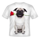 3D TRIČKO T-shirt MOPS S RUŽOU XL ODOLNÁ TRENDY Značka iná