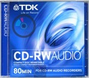 TDK CD-RW AUDIO 1ks viacnásobný záznam stacj.nagr