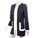 ZARA - темно-синее пальто, куртка, белые вставки - M