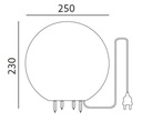 Záhradná stojaca guľa 25cm na E27 Výška produktu 25 cm