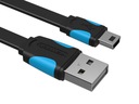 Плоский USB-кабель VENTION HQ из бескислородной стали — Mini USB, 2 м