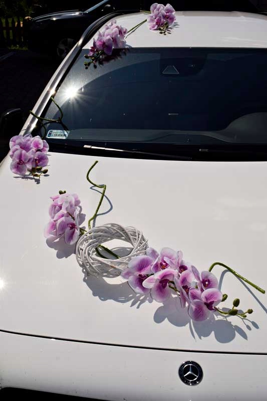 Dekoracja na samochód ślub ozdoby na auto do ślubu