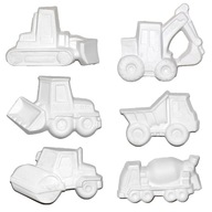 6 db építőipari gép kotrógép gipsz figurák