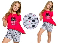 Dievčenské pyžamo Hana TARO malina mačiatko 98