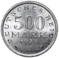 Nemecko - Weimar - Inflácia - minca - 500 Marek 1923 F - MINCOVNE Z ROLKY