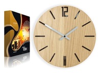 Moderné nástenné hodiny Dub Carlo - drevené