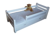 Łóżko dla dzieci dziecięce 140x70 z barierką szufl