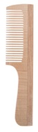 Hrebeň drevený s rukoväťou prírodný 19cm