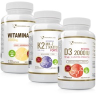 VITAMÍN K2 MK-7 s natto + D3 2000IU+ vit C 1000 mg