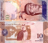 ~ Wenezuela 10 Bolivares Fuerte P-90d 2009 PIĘKNY