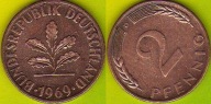 RFN - 2 Pfennig 1969 r. D