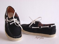 Wygodne wiązane espadryle mokasyny SKÓRA 18-1 r.37